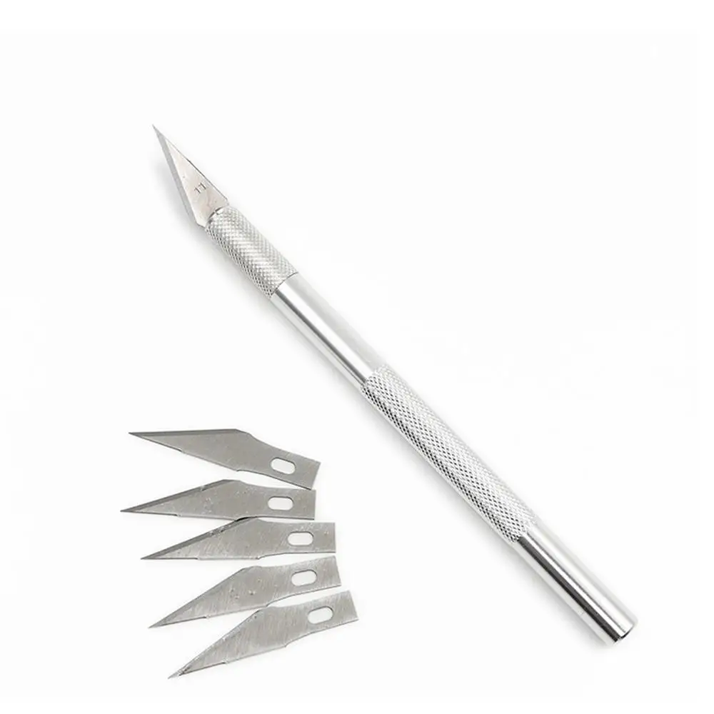 

6 Blades Craft Artwork Cutting Knife DIY Carving Knife Stencil Scoring Hobby Chiseling Model Repairing Sculpture Scalpel Knife