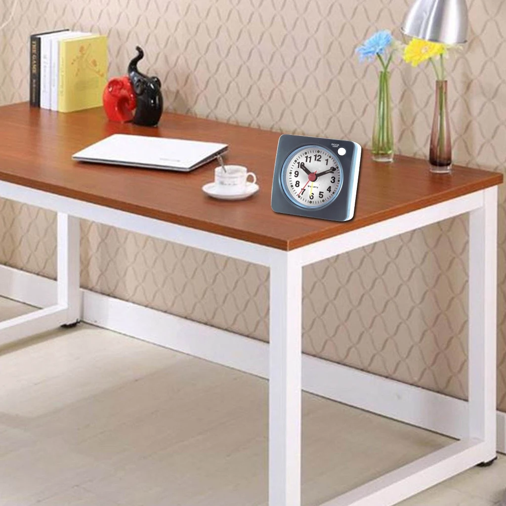 

6cm / 2.4inch Small Clock, Ascending Sound, with Light, Non Ticking Analog Alarm Clock for Travel Bedside Table Desktop