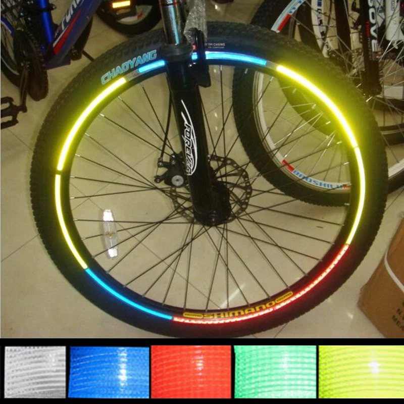 

Bicycle Reflective Sticker Bike Wheel Rim DIY Light Decals Cycling Safe Protector Bike Accessories 8pcs/pack bisiklet aksesuar