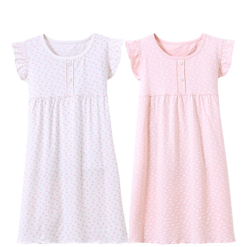 Розничная ; От 3 до 16 лет ночная рубашка принцессы; летние пижамы для девочек; осенняя одежда для сна для девочек; хлопковое Детское ночное платье; Детская домашняя одежда