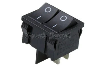 

1PCS KCD5 On/Off Car Dashboard DPST 6A 250V 4pin Black Dual Snap-in Rectangle Rocker Switch
