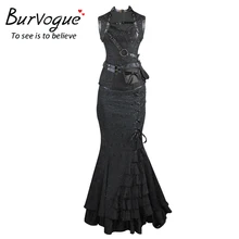 Burvogue 2017 New Women Sexy Waist Control Corsets And Bustier Top Gothic Corset Dress Slimming Overbust Steampunk Dress