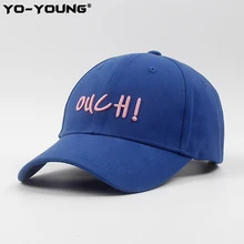 Yo-Young бейсболка Snapback для мужчин и женщин, хлопковая высококачественная повседневная Кепка с надписью OUCH! Забавные регулируемые бейсболки