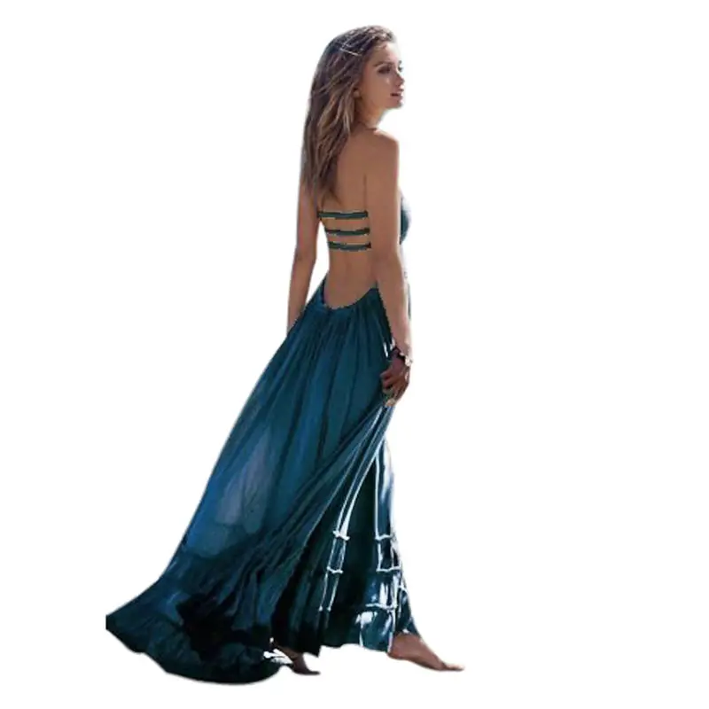 women summer dresses sleeveless sexy beach solid maxi dresses summer for women three color ball gown dropshipping 40AT204