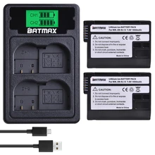 Batmax EN-EL15 ENEL15 Batterij + LCD USB Dual Charger met Type C Poort voor Nikon D600 D610 D600E D800 D800E d810 D7000 D7100, z6, Z7