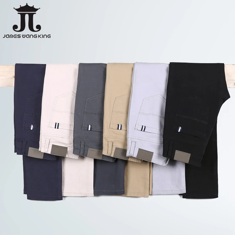

2019 S&S Brand Men's Slim-fit Chinos Trousers Men Casual Pants Chino Business Fashion Leisure Elastic Straigh Trousers Male