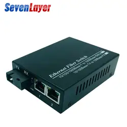 Media Converter 1 SC 2 RJ45 UTP 10/100 м коммутатора Fast Ethernet конвертер 20 км Ethernet волоконно-оптический одиночный режим волокно Порты и разъёмы