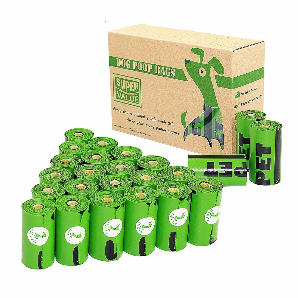 Пакеты для уборки за собакой Earth-Friendly 24/48 Rolls 360/720 Counts Green OXO-Biodegradable Unscented Cat Waste мешки для мусора сумка - изображение