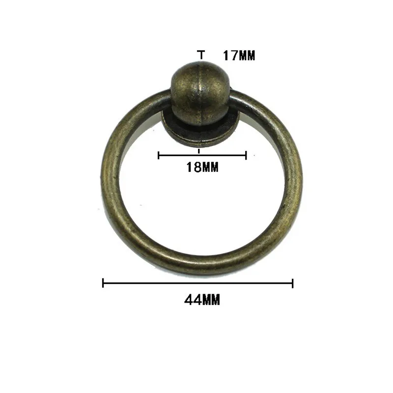 

European Vintage Alloy Handle Round Ring Furniture Door Pull Handle,Chinese Cabinet Dresser Drawer Knobs Handle,44mm,8Pcs