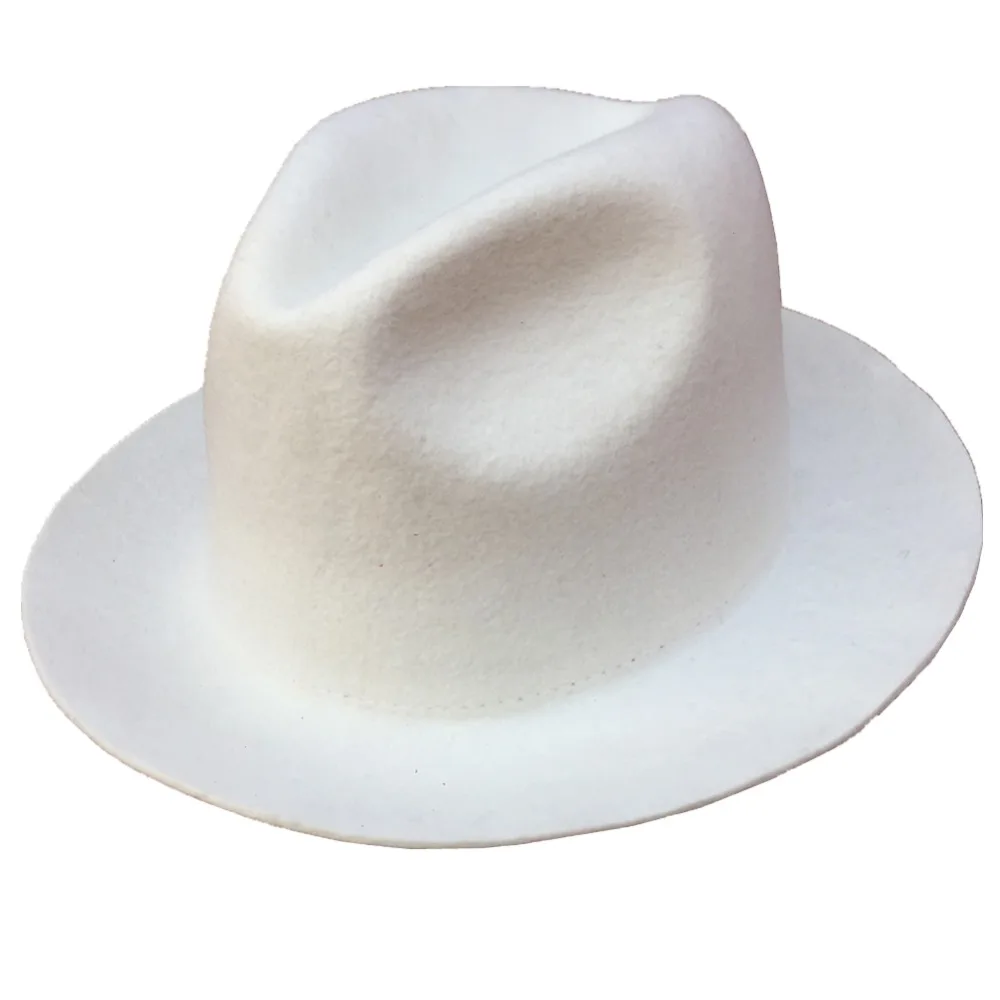 Модная шерстяная войлочная Белая Шляпа Fedora для женщин или мужчин