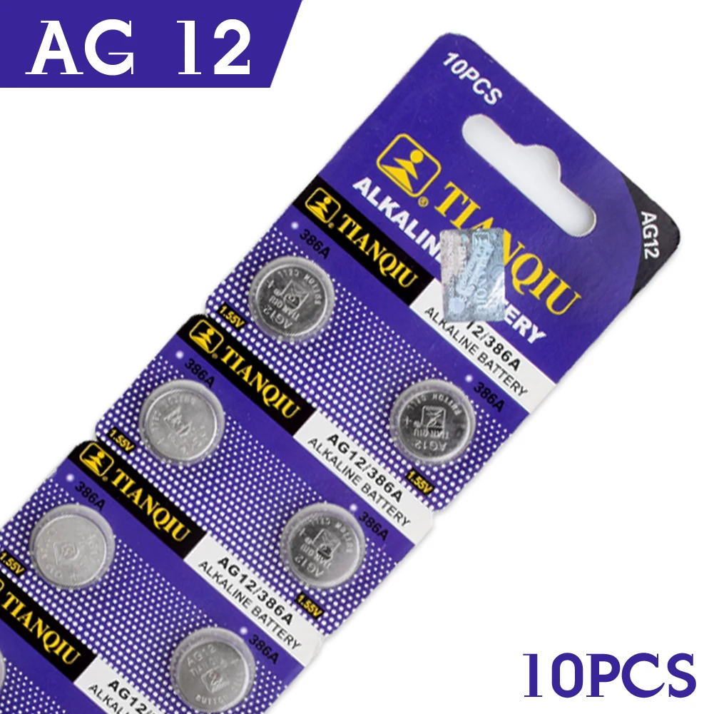 

YCDC Real Power For watch Button Battery 10 x 1.55V Button Coin Cell Battery Batteries AG12 AG-12 LR43 V12GA GP386 SR1142