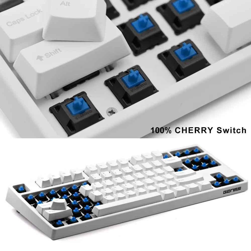 Механическая клавиатура GANSS с синим переключателем Cherry MX для iOS Android Windows и Mac