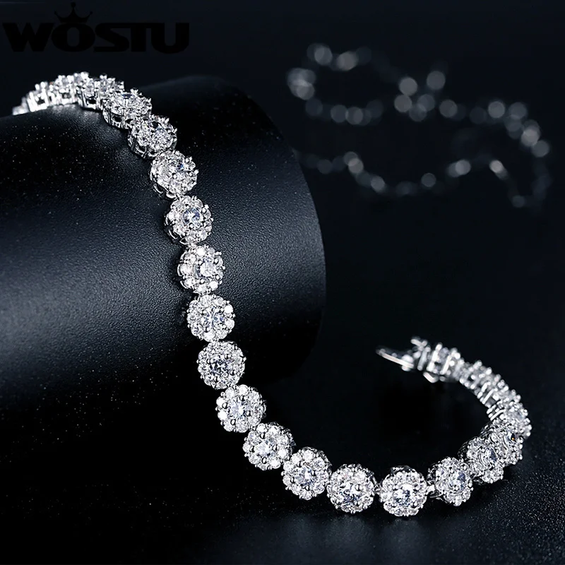 WOSTU 2020 роскошный новый модный браслет AAA с кубическим цирконием для женщин белое
