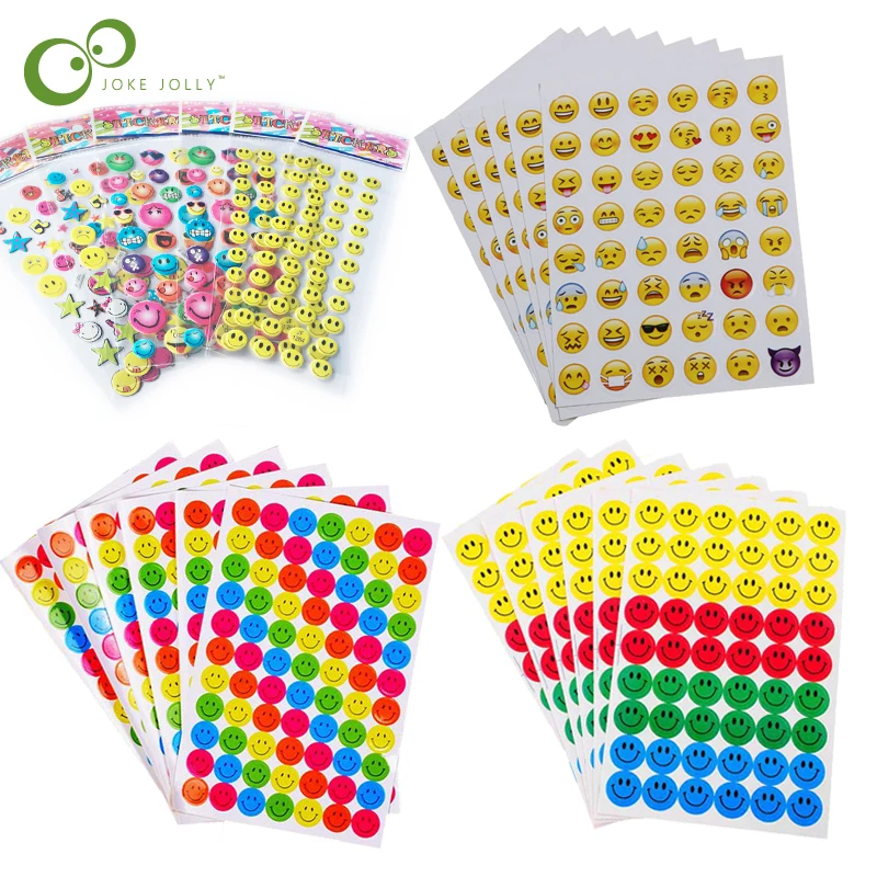 

5pcs Head Portrait Sticker Smiling Face Interesting Smile face Stickers Children Kids Toy For Phone Notebook Message Twitter GYH