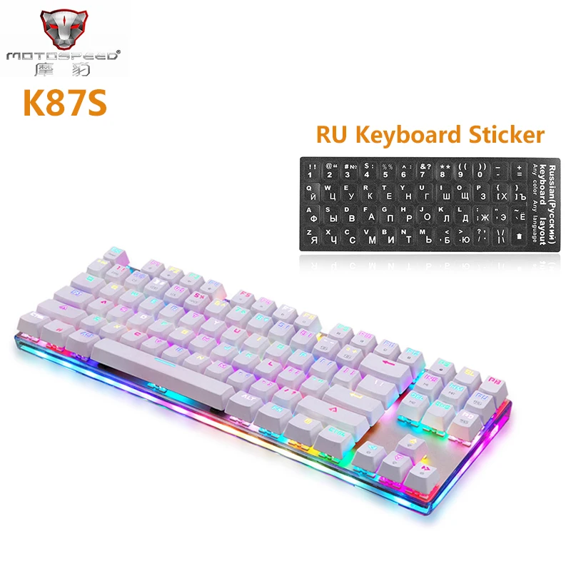 Motospeed K87S NKRO механическая клавиатура 87 клавиш игровые эргономичные клавиатуры USB 2