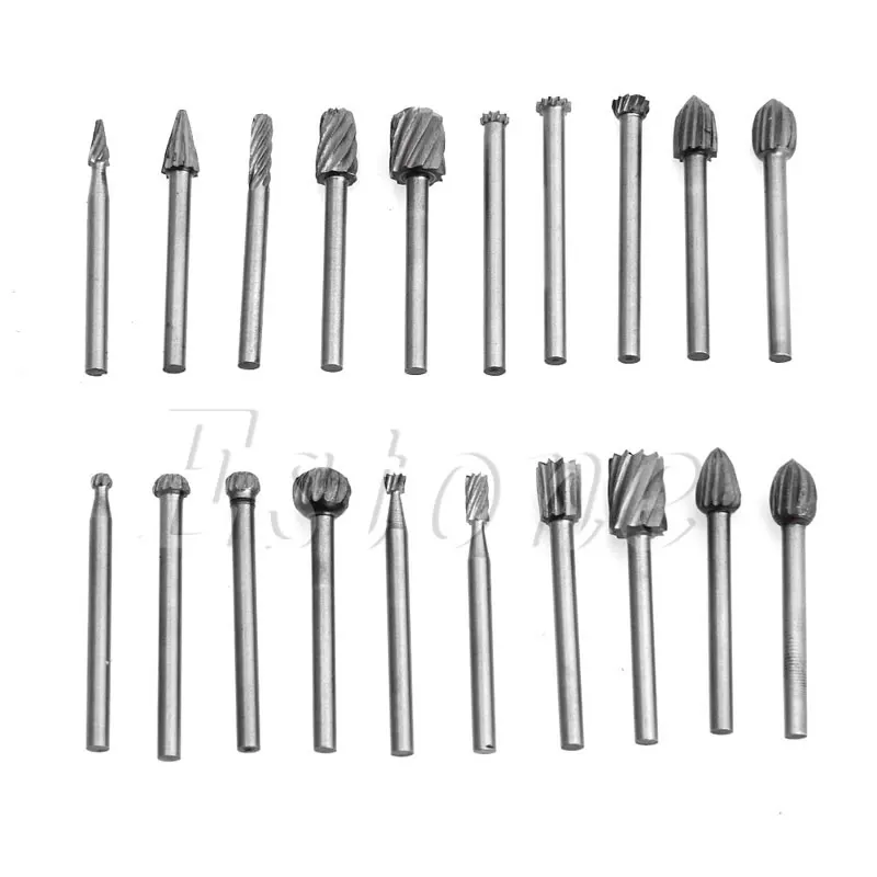

20pcs/set HSS Routing Wood Rotary Milling File Cutter Woodworking Carved Tools