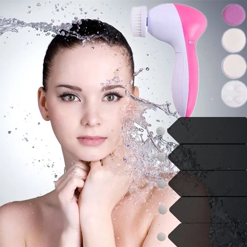 1Set 5 In 1 Face Massager Deep Cleanser Multinational Electrical Electric Wash Face Machine Skin Cleaner Hot Sale
