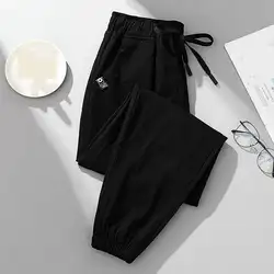2019 Весенняя мода черный цвет большой размеры Xl-4xl одноцветное для женщин Дамские шаровары Jl-shmf025