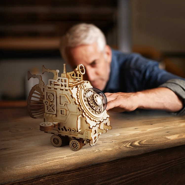 Robud 3D деревянная модель Конструкторы сборка модель с музыкальной коробкой лазерная резка Подарочная игрушка для детей AM480 для дропшиппинг