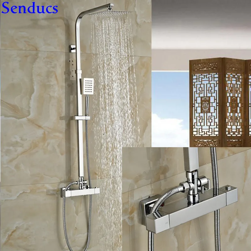 Senducs Thermostatic Shower Set LUXURy Suqare Thermostatic Senducs Thermostatic Shower Set LUXURy Suqare Thermostatic