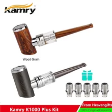 Kamry K1000 плюс электронная трубка электронный кальян 1000 мАч с 4 мл K1000 плюс атомайзер танк электронная труба деревянный дизайн Vapor электронная сигарета
