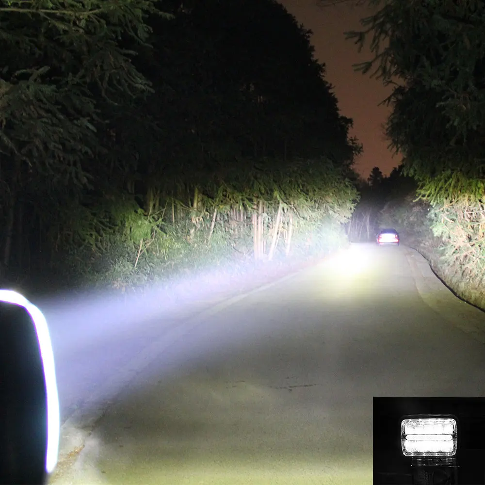 COLIGHT 4X6 фара с белыми ангельскими глазами 44 Вт Led 12В 24В Авто 1800Lm 2150Lm Ip68 ДЛЯ Kenworth
