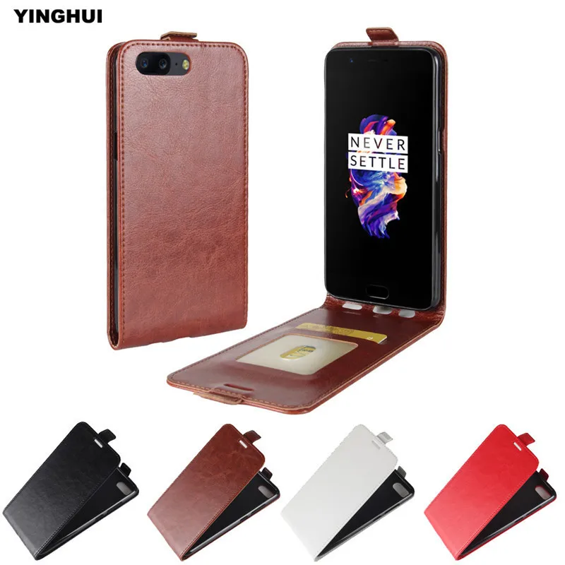 For OnePlus 5 PU Leather Crazy Horse Pattern Silicone Cover Retro Vertical Protector Phone Case Oneplus5 Shell Bag Card Slot | Мобильные