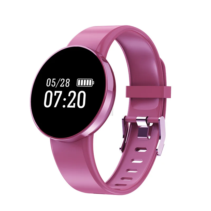 Умный Браслет из силикагеля для мужчин и женщин спортивная мода сердечный ритм кровяное давление мониторинг здоровья умные часы с сенсорным экраном - Цвет: Purple