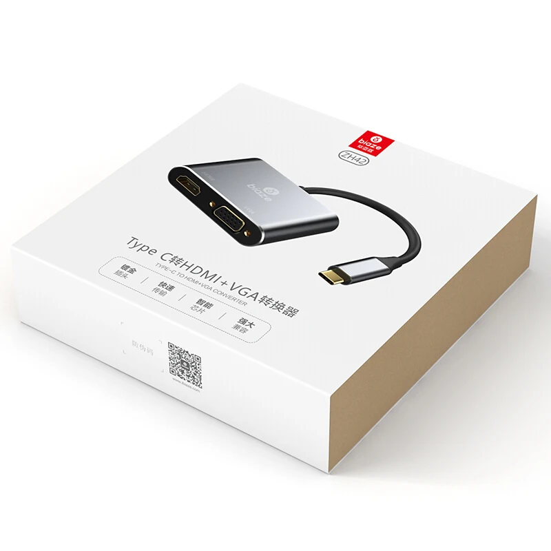 Biaze Тип C на адаптер HDMI VGA usb к 4 K Thunderbolt 3 для samsung Galaxy S9/S8 huawei Коврики 20/P20 Pro USB из