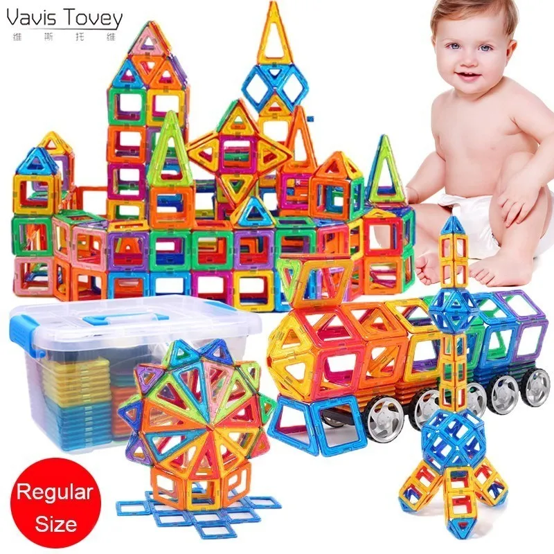

Vavis Tovey 88pcs-138pcs Big Designer Construction Set Model & Building Toy Plastic Magnetic Blocks Educational Toys Kids Gift