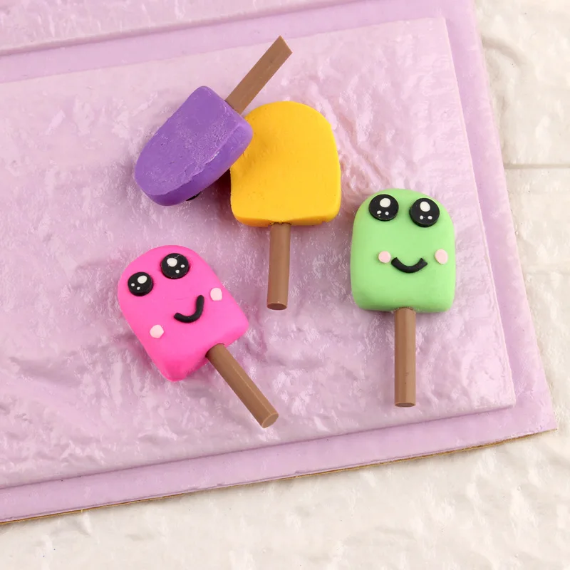 

4pcs Cute Simulated Ice Cream Filler For Clear Fluffy Mud Box Popular Children Toys Kids Slime DIY Kit Accessories Modeling Clay