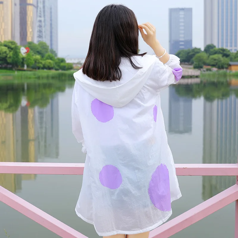 Sun Protection Clothing Female Long Loose Large Size Anti-UV Thin Section Beach Wave Point Womens Jacket