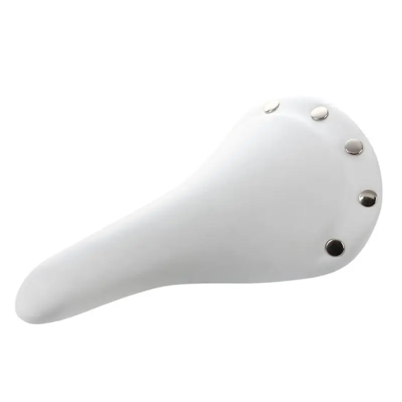 

New White Vintage Retro Riveted Road Fixie Bike Saddle Bicycle Seat Fixed Gear
