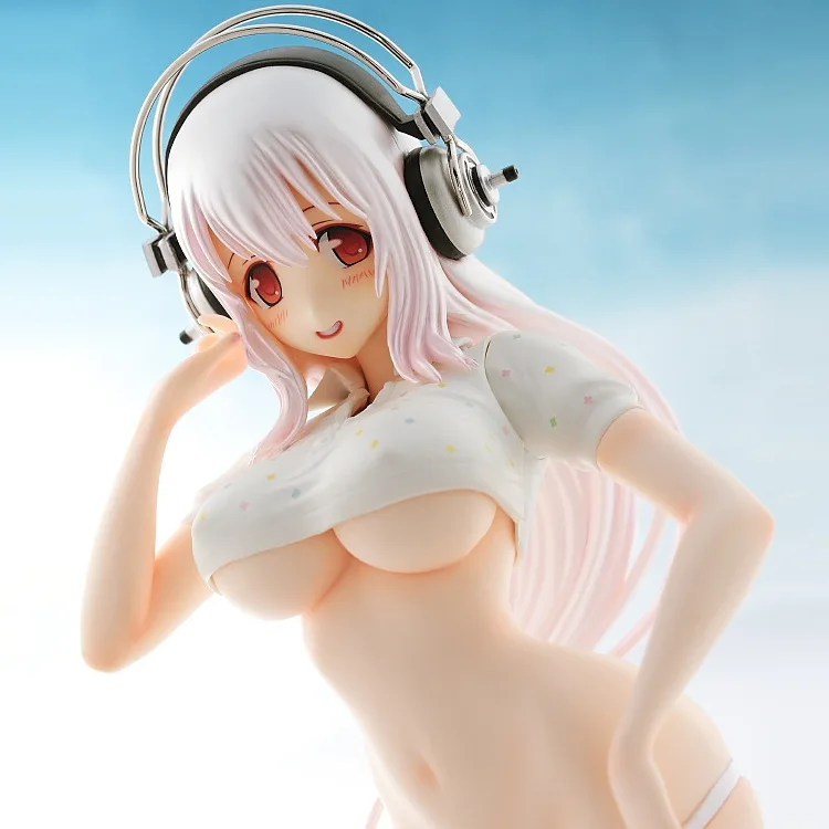 

New Super sonico Anime Sunshine/Normal Ver PVC Action Figure Collectible Model Toys Gift 25cm