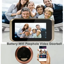 Умный IP Wifi глазок, видео дверной звонок, 720 P, камера безопасности, дверной зритель, обнаружение движения, Android, IOS, приложение, управление