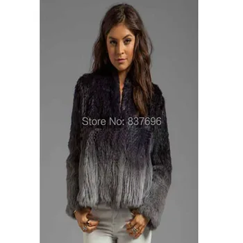 

New Autum/Winter Fashion Style 100% Really Rabbit Fur Knitted Jacket Quality Supplier/Women Jacket