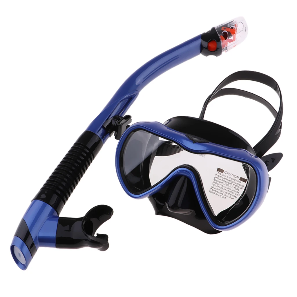 Dry Top Snorkel Set Anti-Fog Clear Vision Scuba Snorkeling Mask Impact Resistant Tempered Glass Mask Swimming Free Diving