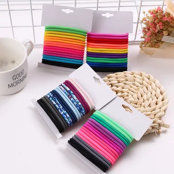 

5Sets 4MM Boutique Candy Color Simple Hair Ties Elastic Hair Bands Rubber Band Princess Headwear Fashion Hair Accessories