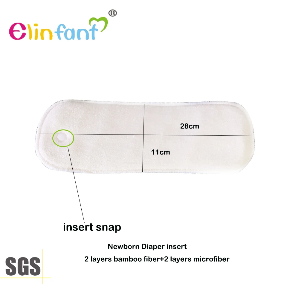 Elinfant 10 шт Новорожденный моющийся вкладыш 2 слоя бамбукового волокна и 2 слоя микрофибры новорожденный вкладыш для ребенка ткань подгузник