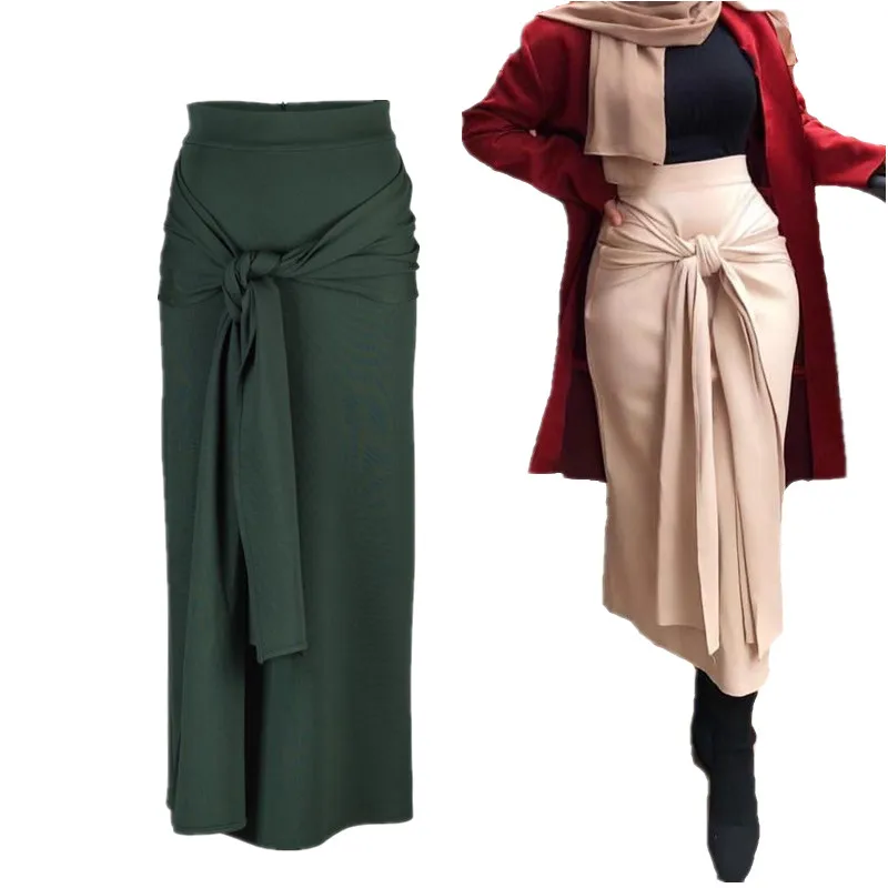 Модная женская юбка мусульманская юбка длинные юбки платье Трикотажная хлопковая юбка-карандаш Рамадан вечерние повседневные исламские