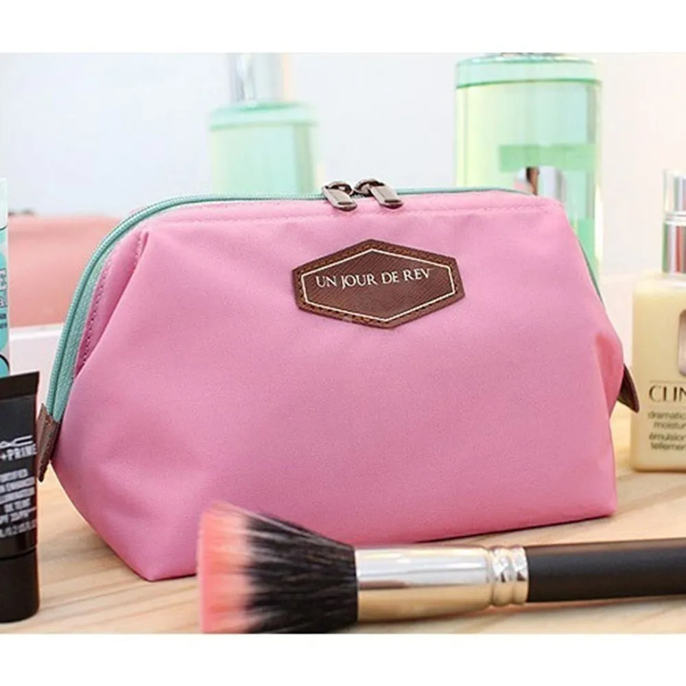 12x16 см новая хлопковая многофункциональная сумка-Органайзер для макияжа, женская косметичка, сумка для путешествий - Цвет: Розовый
