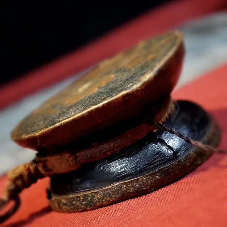[Тамбурин барабан] Да Мару Тибетский старый инструмент Тибетский лобулярный палисандр