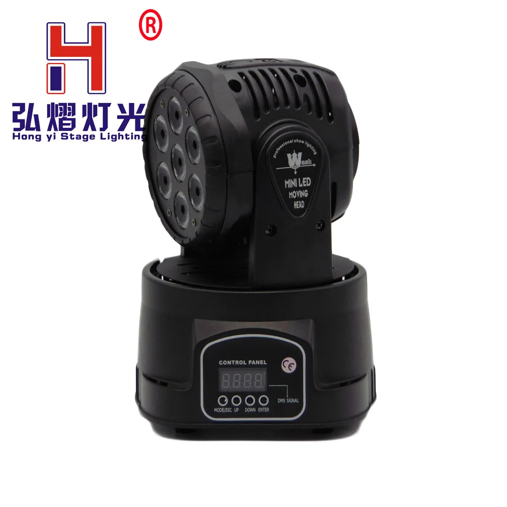 

Mini Moving Head Light 7x12W RGBW Color Mixed LED 14 Channels Wash Effect Stage Lamp for DJ Party Bar Club
