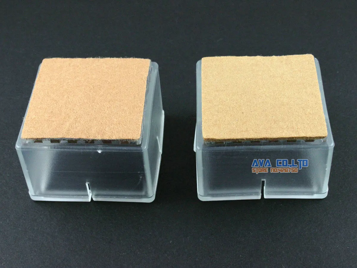 12 Pcs 40*40mm Chair Leg Cap Rubber Feet Protector Pad Cover Square Felt Base