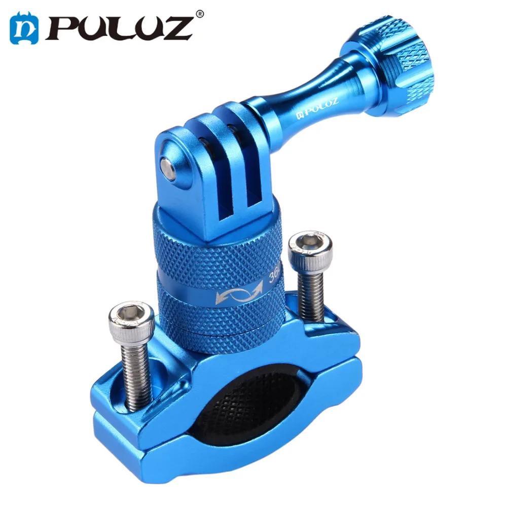 

PULUZ Blue 360 Degree Bike Aluminum Handlebar Adapter Mount Holder for GoPro Go pro hero 6 5 Session 4 3+ 2 for Sony RX0 h9r