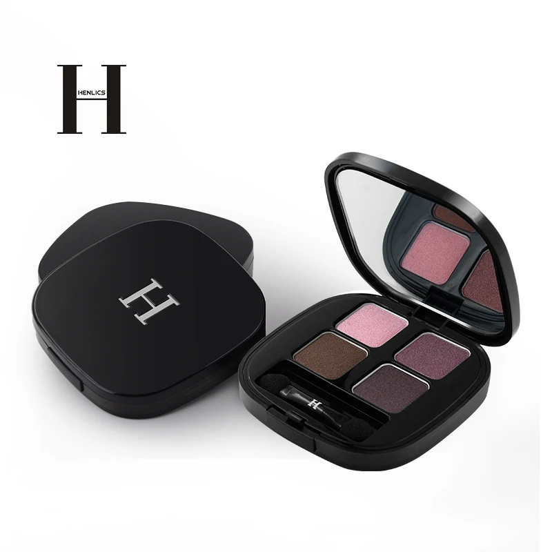 HENLICS Bright Shining Eyeshadow Palette with Eyeshadow Brush 4 Colors Per Set Glitter Eye Shadow for Eyes Makeup Cosmetics (11)