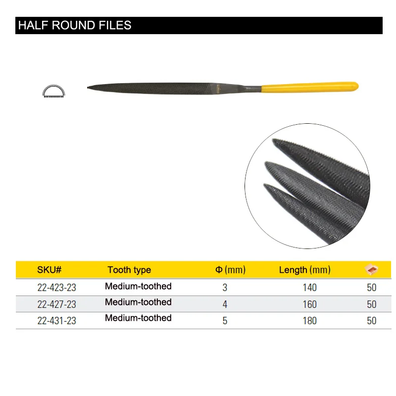 22-422 423 424 flat half-round round files size1