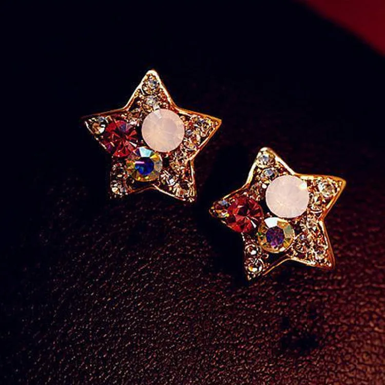 

Fashion Drop Earrings Korea Style pentagram Star Earrings Bling Bling Dangling shining five Earrings For Women Jewelry