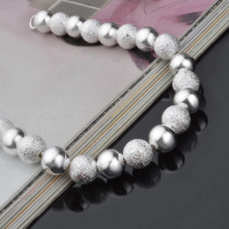Браслет женский из серебра 2017 пробы с бусинами|beads bracelets for women|bead braceletbracelets women |