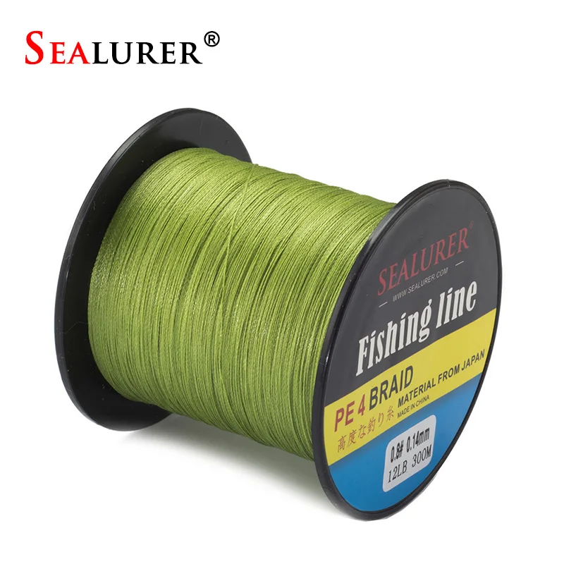 Леска рыболовная плетеная желтая/серая/синяя/зеленая бренд SEALURER 300 м 330 ярдов |